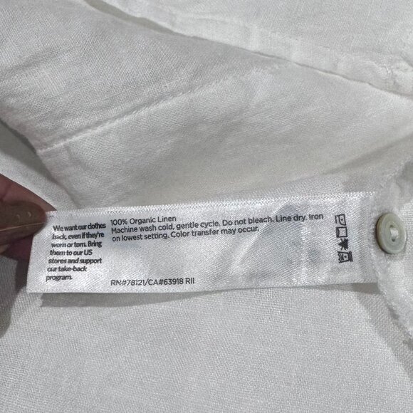 NWT Eileen Fisher Orgnc Linen Mandarin Collar Lagenlook Tunic ShirtDress SZ1X - Picture 15 of 16